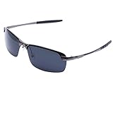 Polarized Sunglasses Rectangle Half Frame Resin Lens 400 UV Protection for Men