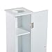 HOMCOM Toilet Paper Cabinet, Small Bathroom Corner Floor Cabinet with Doors and Shelves, Thin Storage Bathroom Organizer for Paper Shampoo, White