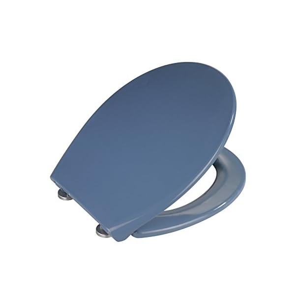 WENKO Toilettensitz Samos Slate Blue Premium Dunkelblau senkt sich langsam