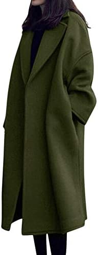 Rosiest Womens Winter Lapel Wool Coat Trench Jacket Long Sleeve Overcoat Outwear