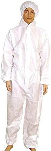 Mcintyre Men's Polypropylene Disposable Boiler Suit Coverall Overall Lab Coat (Pack of 5)