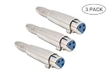 XLR Female to 1/4" Female Adapter, 3 Pin XLR to 6.35mm Socket Audio Connector, TS/TRS Quarter inch to XLR Jack Converter, Metal Construction by Devinal