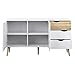 Tvilum Diana Sideboard with 2 Doors and 3 Drawers, White/Oak Structure