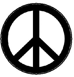 Black Peace Sign 1.25" Pinback Button Badge / Pin - Hippie Symbol