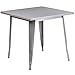Flash Furniture 31.5'' Square Silver Metal Indoor-Outdoor Table Set with 4 Stack Chairs