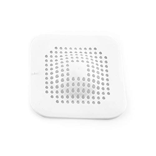 Square Shower Drain Covers, NOTSEK Silicone Tube Drain Hair Catcher Stopper with Sucker for Bathroom Kitchen, Rubber Bathtub Sink Strainer Plug Filter Trap Home Drain Protectors (BIG 14.514.5CM)