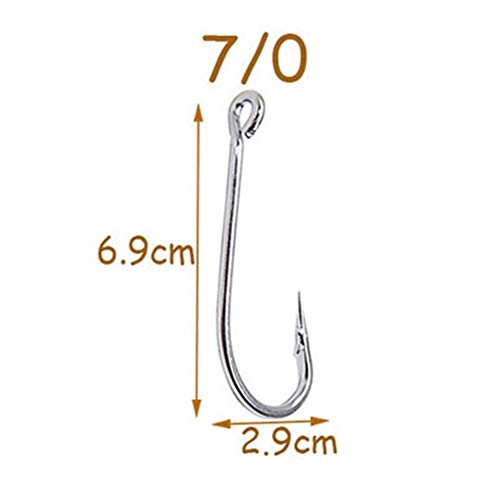 NA Kohlenstoffstahl Angelhaken Set, 100pcs weiße große extralange Schaft Edelstahl Angelhaken