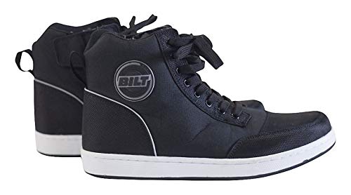 Bilt Dexter Protective Padded Side Zipper Casual Short Boot Sneakers Sport Bike Street Motorcycle Riding Shoes - Black 11