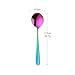 Soup Spoons, Color ME Rainbow 18 10 Stainless Steel Round Spoons, Set of 10