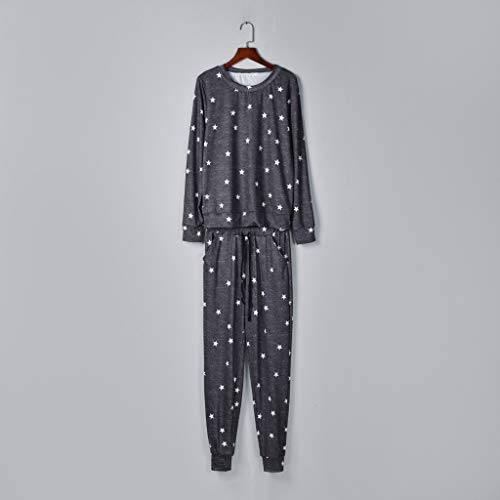 2Piece Women Tracksuit Sweatsuit,Long Sleeve Pull-Over Polka Dot Sweatshirt Pants Sets,Soft Sport Fashion Style for Ladies - Thumbnail 3