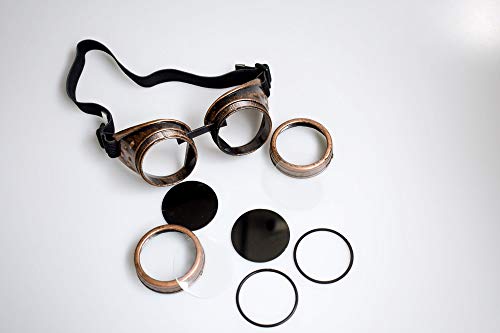 image for syart syarrt Goggles Steampunk Glasses Vintage Retro Weld Punk Gothic 