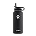 Vanteen Straw Lid Set for Hydro Flask Wide Mouth Sports Water Bottle (Black, 1-Pack)