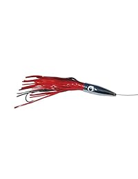 14" Rojo y Negro Bullet Jet Cable Head Trolling Lure Rigged Wahoo máquina de matar