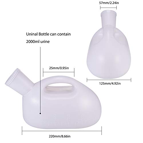 Takuyada Men Reusable Pee Jug Male Urine Bottle 47.2" Long Tube with Lid Portable Thicken Men's