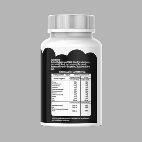 Energyfemm (Rhodiola Rosea, NAD+, Shilajit) Suplemento Alimenticio 90 Cápsulas Energía