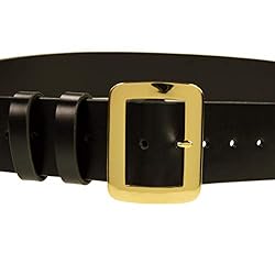 Santa Claus Belt, 2.5" Wide Leather Belt, Brass