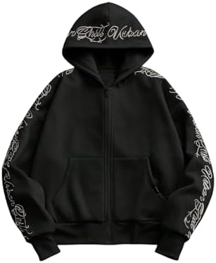 Amazon.com: SOLY HUX Boy's Zip Up Hoodies Sweatshirt Y2k Letter