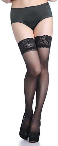 Lubricious Premium Thigh High Stockings with Silicon Lace Ultra Smooth and Durable