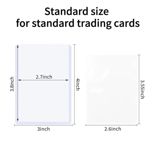 LBOYLOVE® 200 Card Sleeves Top Loaders for Cards, 3""X4"" Baseball Cards Protectors Hard Plastic, Premium Toploaders Holder for Trading Sports Football Game Card(100 Top Loaders + 100 Penny Sleeves)
