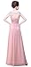 Bislu Cap Sleeve Lace Neckline Ruched Bust Prom Evening Gown Bridesmaid Dress