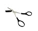 1 PCS Men Women Professional Eyebrow Scissors-Eyelash Hair Remover Tool with Comb and Non Slip Finger Grips(Black+ Silver)