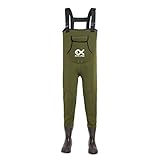 Duck and Fish Green Neoprene 200G Thinsulate Hunting Fishing Chest Wader Boots