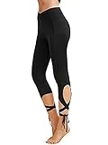 Moxeay Women Cutout Tie Skinny Pants Fitness Yoga Workout Leggings