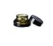 15ML 0.5oz Inclined Shoulder Pickle Green Glass Cream Bottle Container Black Lid Pack of 2
