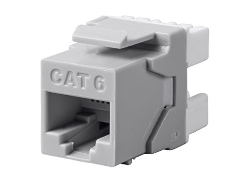 MonopriceCat6 RJ-45 180-Degree Punch Down Keystone Dual IDC, Gray