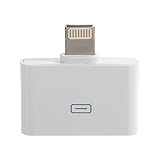 CTG, Lightning 8-pin to 30-pin Charge & Sync Only Adapter, 1.5 X 1 Inches, White