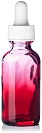 1 OZ RED Shaded Glass Boston Round Bottle Glass Pipette w/White Rubber Bulb- Pack of 1