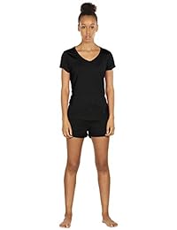 icyzone Camisetas con espalda abierta para mujeres - Running Gym Shirts Yoga Tops Exercise Short Sleeves
