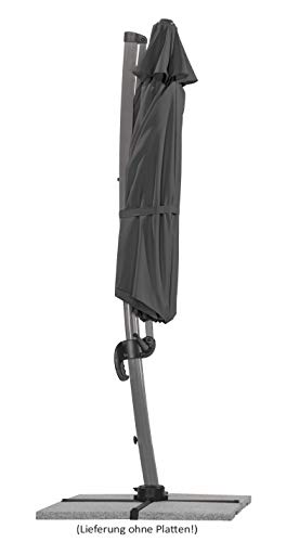 Schneider Sonnenschirm Rhodos Rondo, anthrazit, 350 cm rund, 792-15, Gestell Aluminium, Bespannung Polyester, 22.4 kg – Bild 5