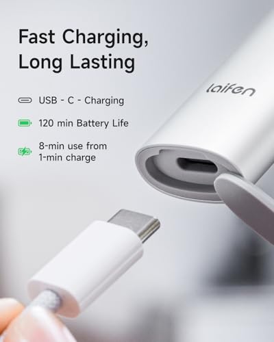 Laifen T1 Pro 1-Blade Electric Shaver - Stubble Edition, High-Speed 12,000 Cuts/Min, 120-Min Runtime, Rechargeable Electric Razor for Men, Wet & Dry Shaver, IPX7 Waterproof (Space Gray Aluminum Alloy)