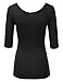 JJ Perfection Women's Basic 3/4 Sleeve Scoop Neck T-Shirt