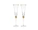 Godinger Champagne Glasses, Champagne Flutes, Trumpet Flute Champagne Glass, Wedding Toasting Glasses, Gold Diamond - Set of 2