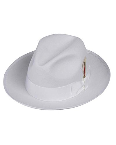 Gangster Fedora Hat in White (Large = 23