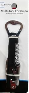 Image of Bottle & Can Opener,Waiters Corkscrew, Home Kitchen Multifunction Tool 4 in 1 Bottles Jars Cans Manual Opener