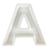 Just Artifacts - 5.5inch White Ceramic Letter Dish - Letter: A - Decorative Dishes for Weddings, Anniversarys, Baby Showers, Birthday Parties and Life Celebrations!