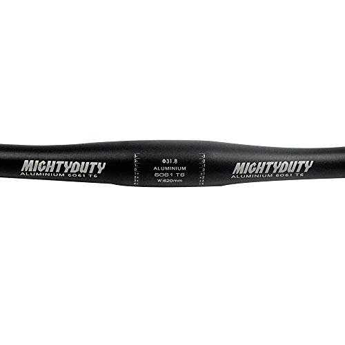 MIGHTYDUTY Bicycle Handlebar, Aluminum Alloy Small Straight Handlebar MTB Mountain Road Bike Flat Handlebar Folding Bicycle Handlebar (31.8X620 MM, Black) - Thumbnail 2