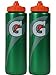 Set of 2 Gatorade Leakproof Green Orange Sport Squeeze Water Bottles 20 Oz