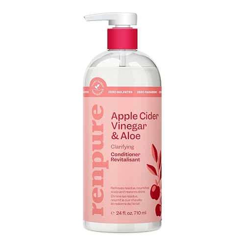 RENPURE Apple Cider Vinegar & Aloe Clarifying Conditioner, Dull Hair, 24oz