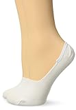 HUE Women's Low Cut Sneaker Liner Socks with Gel Tab, 2 Pair Pack, White, One Size