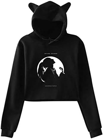 Cat Ear Hoodie Sweater, Ag-Women's Lumbar Sweatshirt Hooded