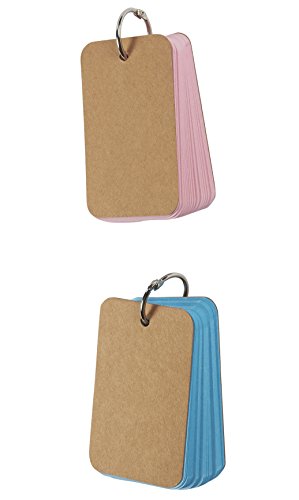 8-Pack Flash Cards with Binder Rings, 400-Piece Study Cards, Mini Index Cards, Perfect for Language Learning, 50 Blank Sheets Each Pad, 250gsm, 4 Colors, 2.2 x 3.5 Inches - Thumbnail 4