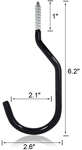 Dirza Bike Hooks Bike Rack Hanger for Garage Wall Ceiling Storage - Soft Coating Set of 8
