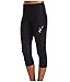 CW-X Women's 3/4 Length Pro Running Tights,Black,Medium