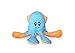 Fetch Pet Products Blue Squid Multiple Squeaker Dog Toy, Brightly Colored Canvas and Plush, 9 Squeakers, Floats, for Large and Small Dogs, Indoor and Outdoor Pool Play - Ocean Buddies