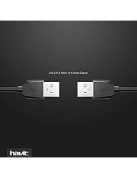 HAVIT 2-Feet Cable USB 2.0 tipo A macho a Tipo A macho, color negro