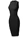 Awesome21 Women's Sleeveless Mock Neck Stretch Ribbed Sexy Body-Con Dress